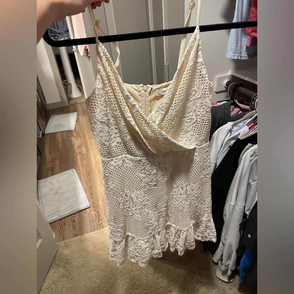 white lace dress